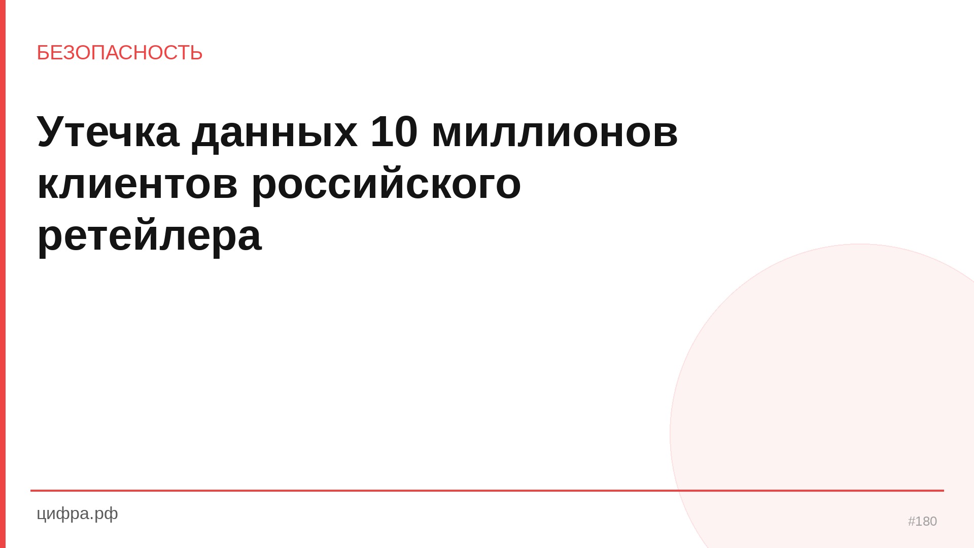 Утечка данных 10 миллионов клиентов российского ретейл