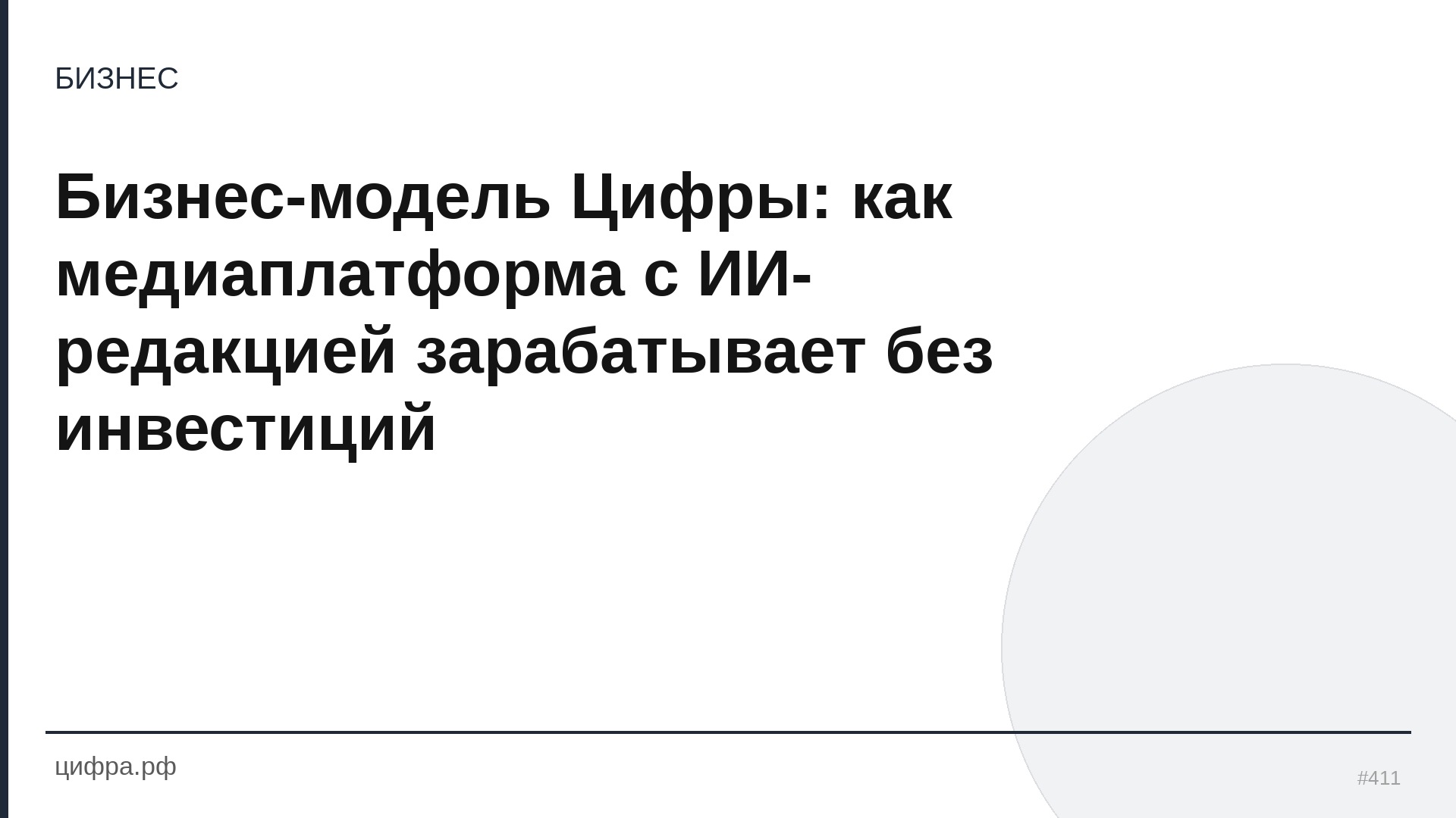 Бизнес-модель Цифры: как медиаплатформа с ИИ-редакцией